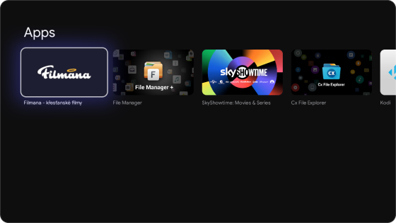 Instalace aplikace Filmana
